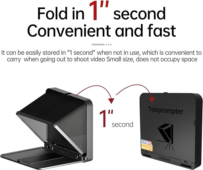LENSGO TC7 Teleprompter with Remote Control for Camera / Smartphone