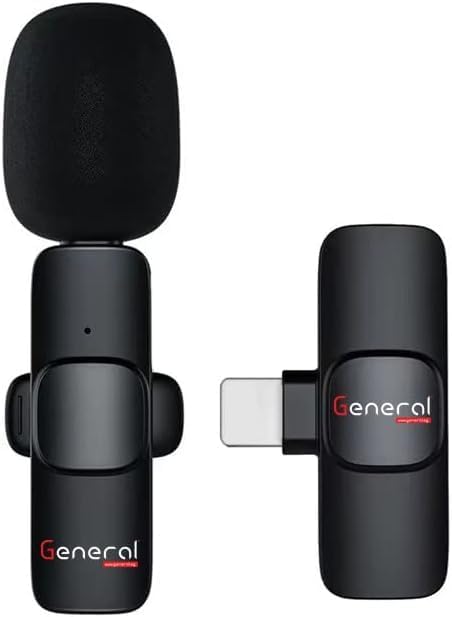 General VG-20 Vlogging Kit for Mobile with LED Light, K10 Wireless Microphone type c, Phone Holder and Tripod Stand