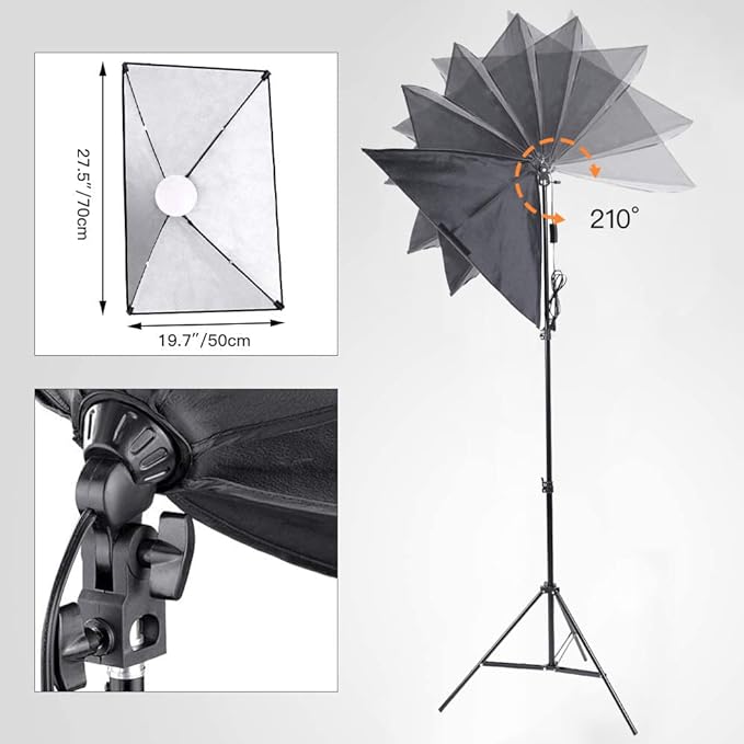 general  MOUNTDOG Softbox Lighting Kit, Photography Studio Light with 19.7"X27.5" Reflector and 3 Colors