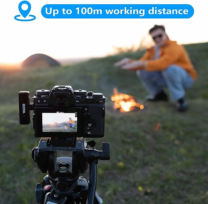 BOYA BOYALINK Wireless Lavalier Microphone for iPhone/Android/Camera (Black)