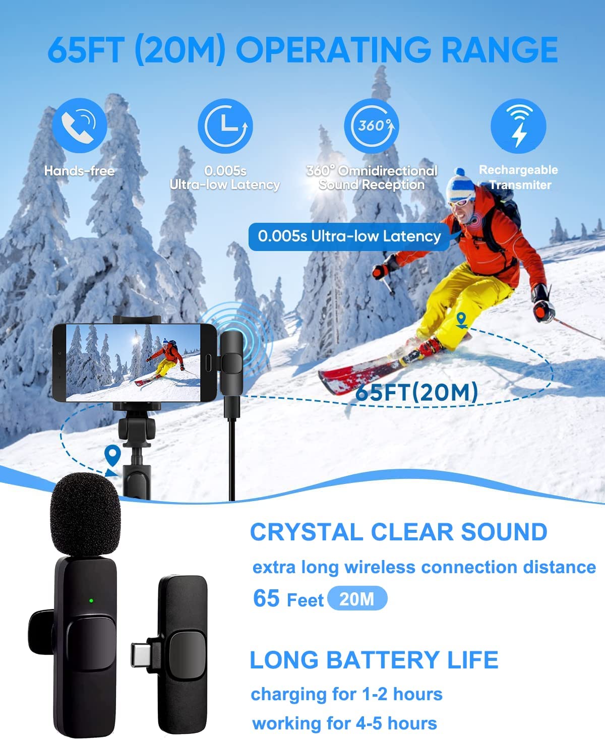 General K10 K1 Wireless Microphone type-c (Black)