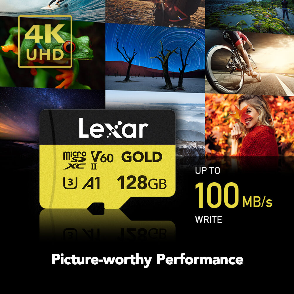 Lexar Professional GOLD UHS-II microSDXC Memory Card(128G) (Gold)