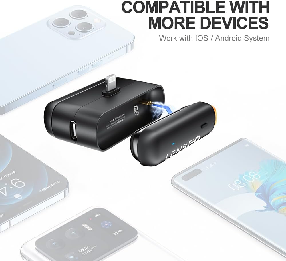 LENSGO 518C Wireless mini Lavalier Microphone iphone with 5 Colors