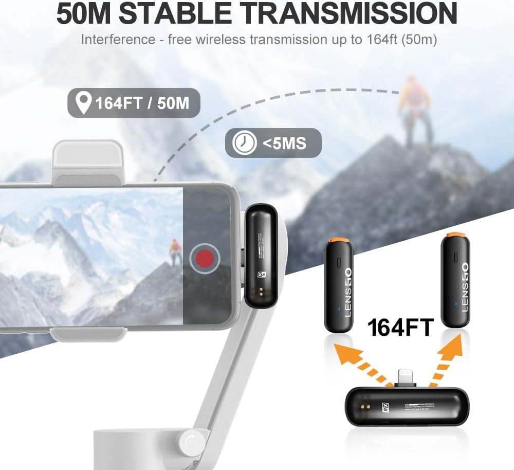 LENSGO 518C Wireless mini Lavalier Microphone iphone with 5 Colors