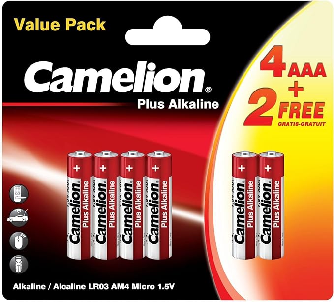 Camelion Plus Alkaline AAA 4+2LR03-BP 6pc Card