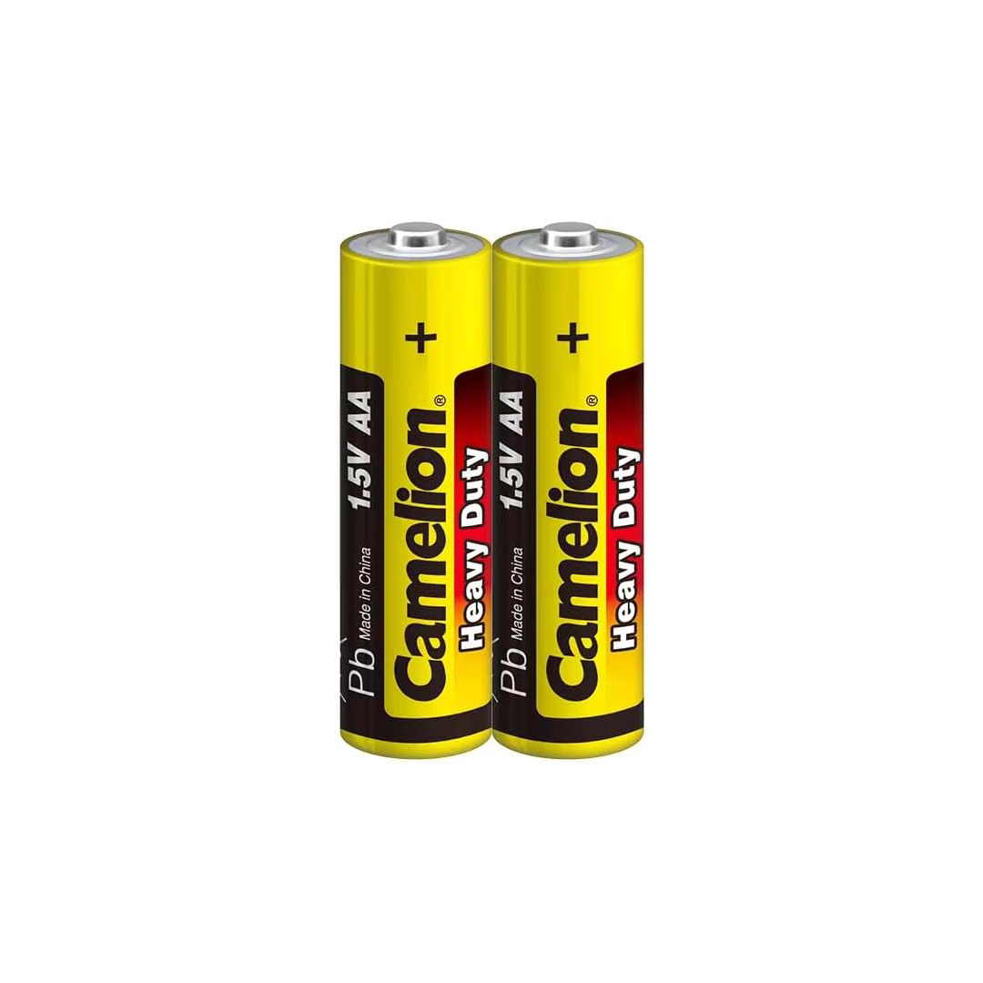 Camelion Heavy Duty AA R6 1.5V Zinc-Carbon Batteries, 2-Pack