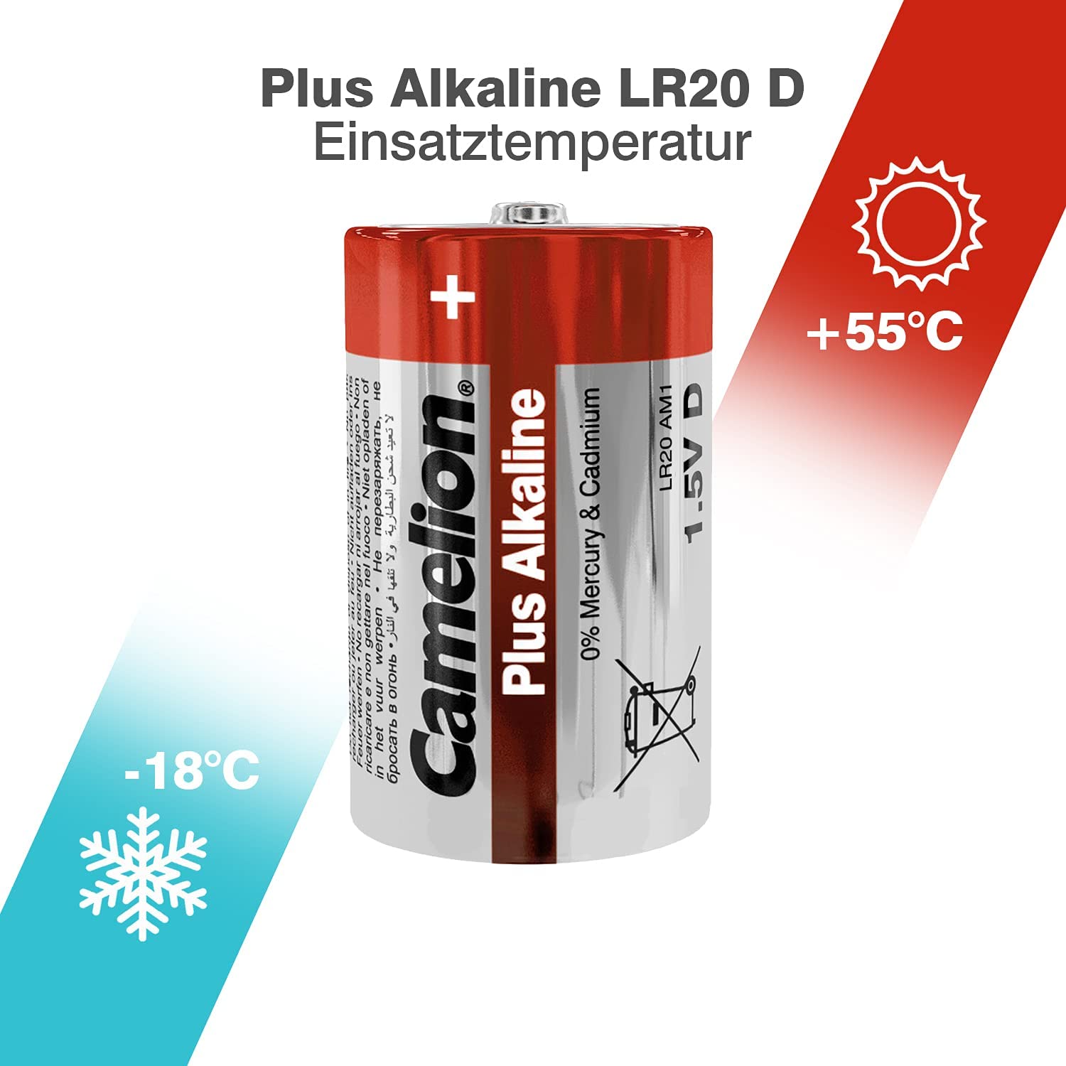 Camelion Plus Alkaline Red D LR20-BP2 2pc Card