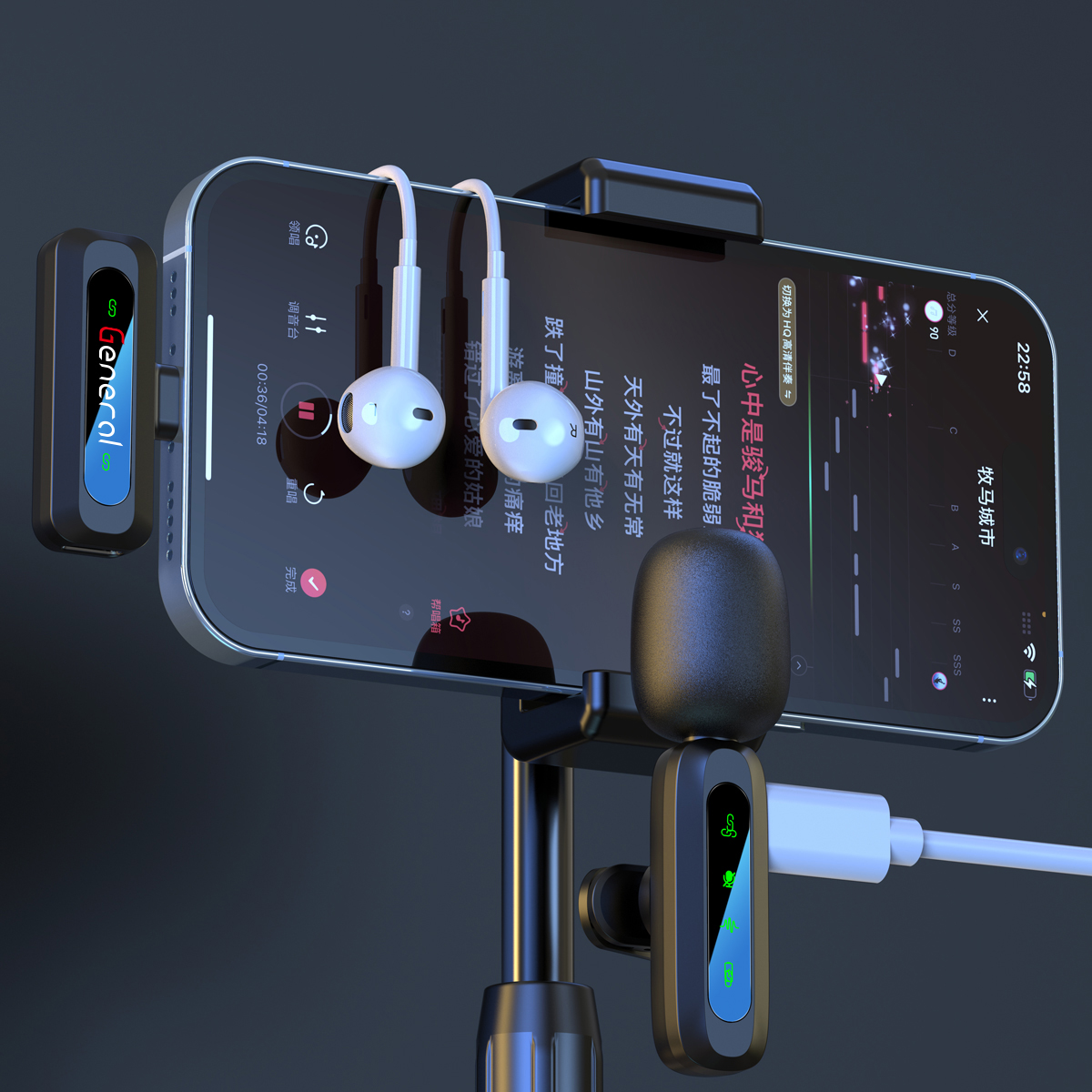 GM37 General Wireless Microphone Type C (Black)