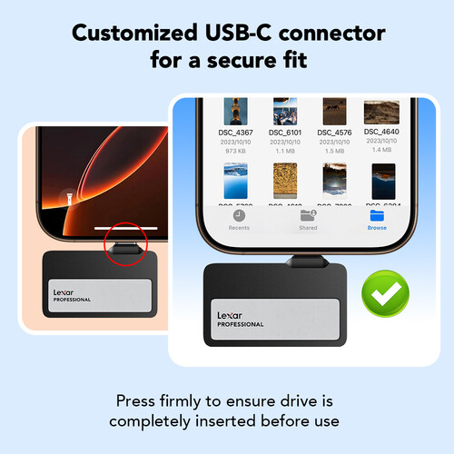 Lexar 1TB Professional Go USB 3.2 Gen 2 Portable SSD with Hub