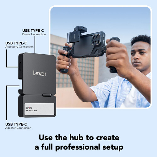 Lexar 1TB Professional Go USB 3.2 Gen 2 Portable SSD with Hub