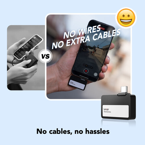 Lexar 1TB Professional Go USB 3.2 Gen 2 Portable SSD with Hub