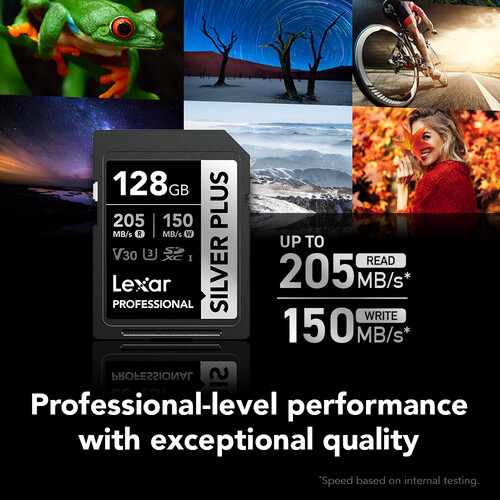 Lexar128GB Professional SILVER PLUS UHS-I SDXC Memory Card