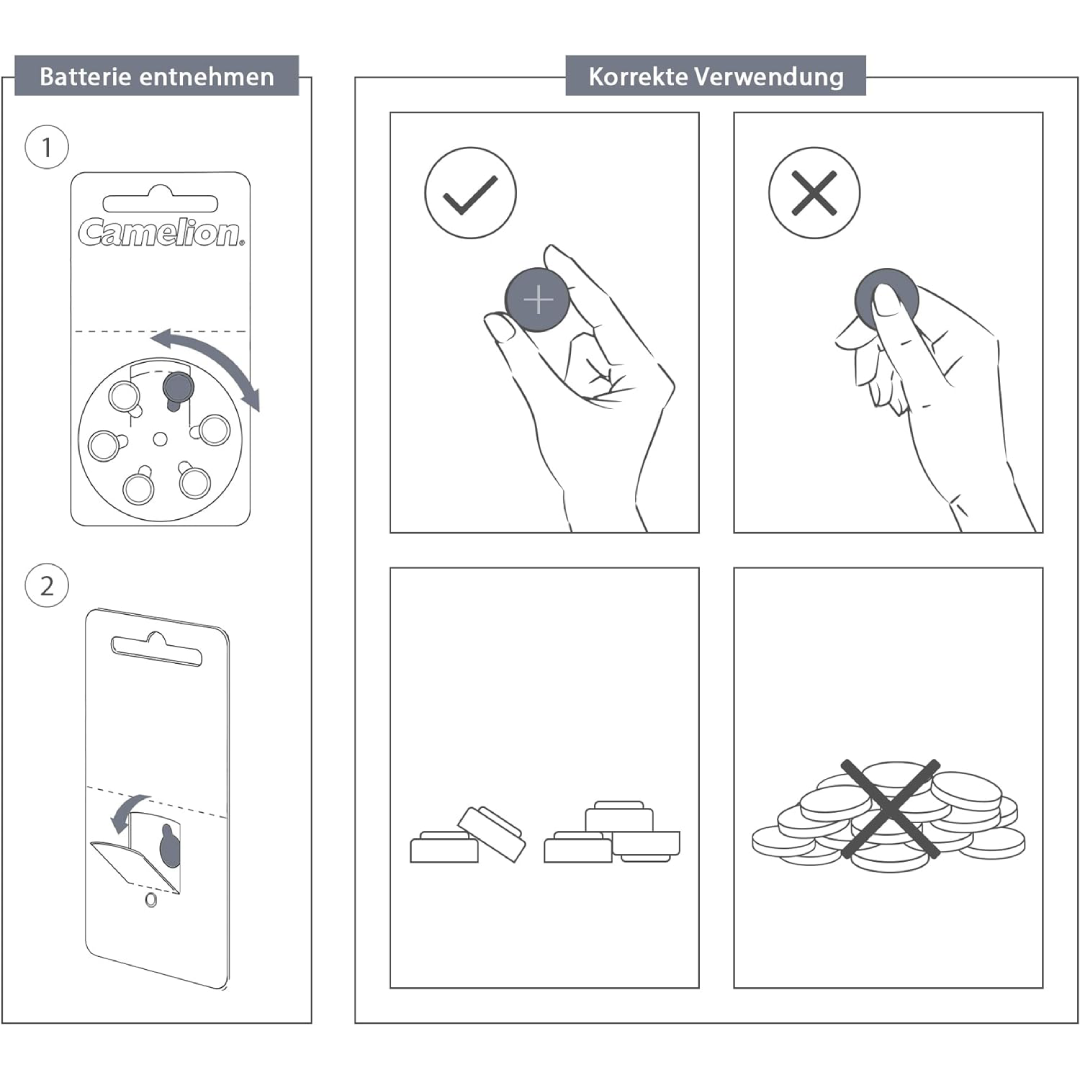 Camelion Zinc Air A13-BP6(0 Hg) 6PC Card