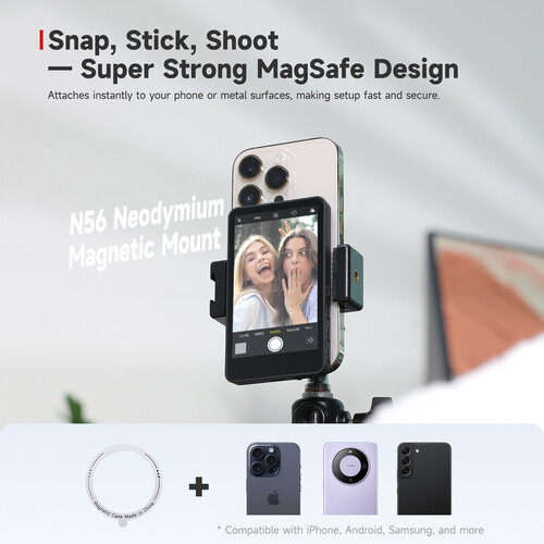 Synco XView M4 Selfie Monitor Screen for Phone Vlogging (Black)