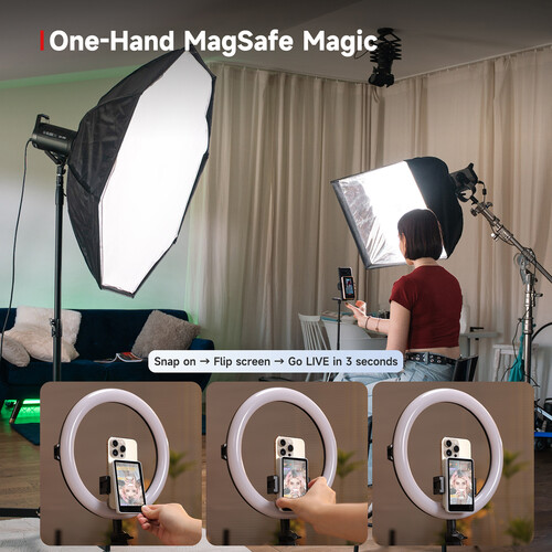 Synco XView M4 Selfie Monitor Screen for Phone Vlogging (Pink)