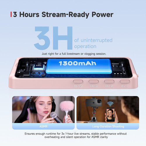 Synco XView M4 Selfie Monitor Screen for Phone Vlogging (Pink)