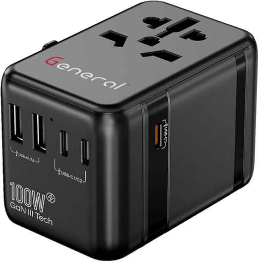 General GP661 100W Universal Travel Adapter with PD Fast Charging