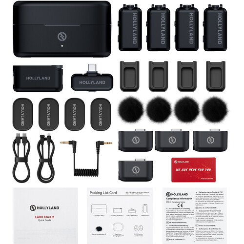 Hollyland LARK MAX 2 Combo 4-Person Wireless Microphone System for Cameras and Mobile Devices
