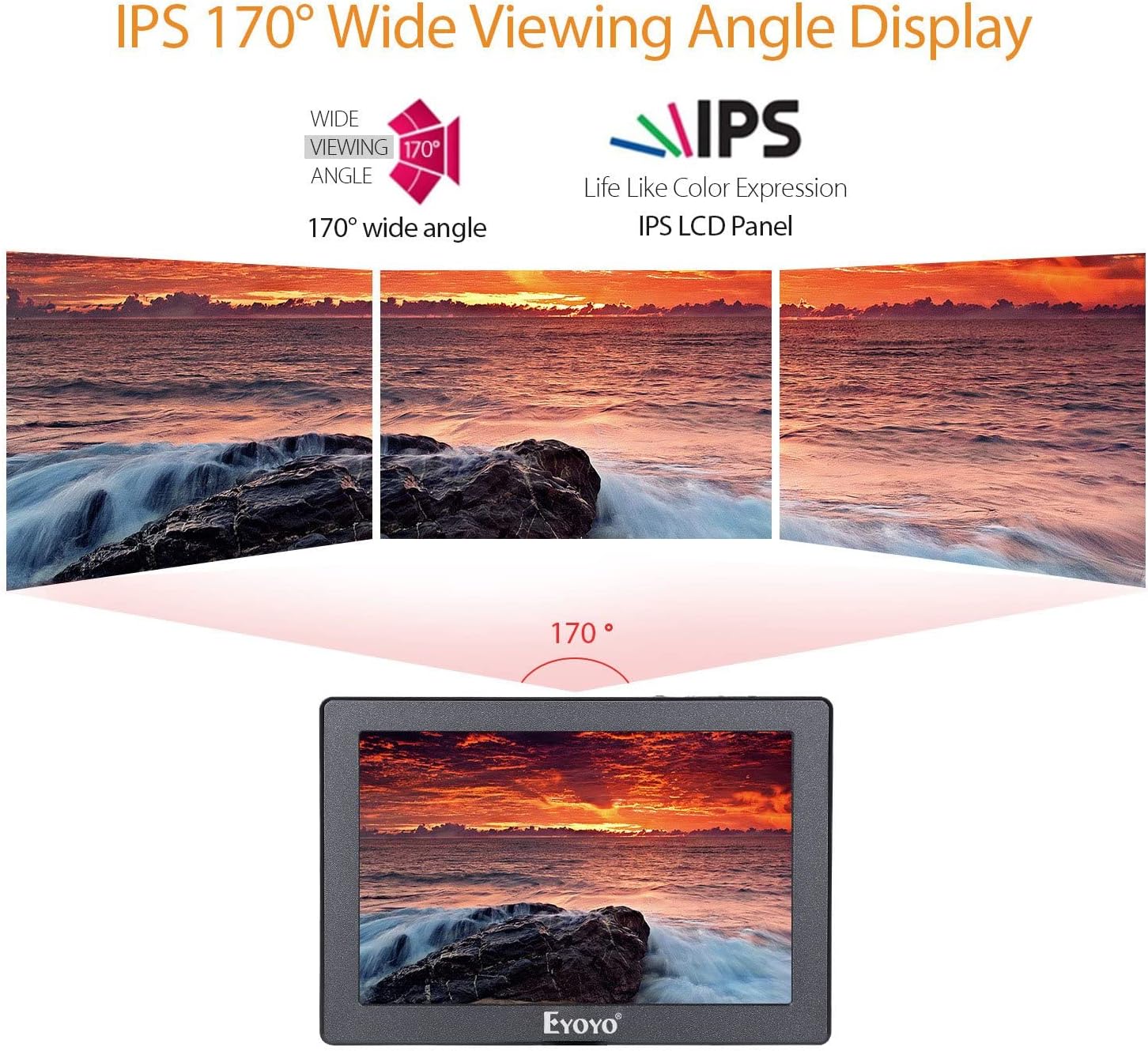 Lilliput A7S EY-ZB0167 7-inch IPS Screen 4K Camera Field Monitor for Mirrorless Cameras