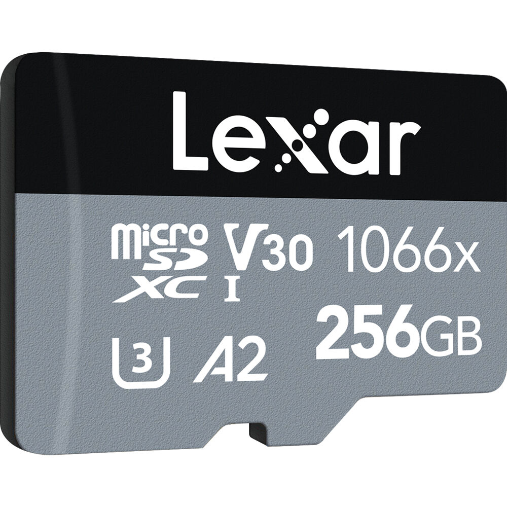 Lexar 256GB Professional 1066x UHS-I microSDXC Memory Card with SD Adapter (SILVER Series)