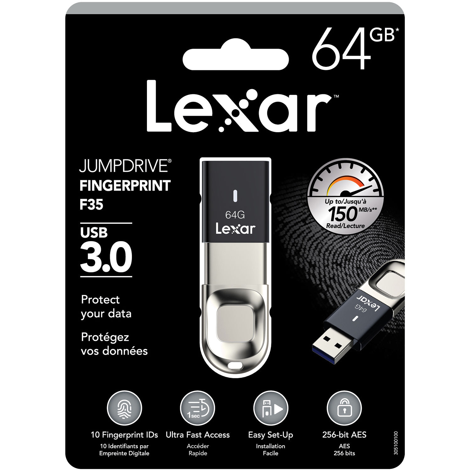 Lexar Jumpdrive Fingerprint F35 USB 3.0 64G