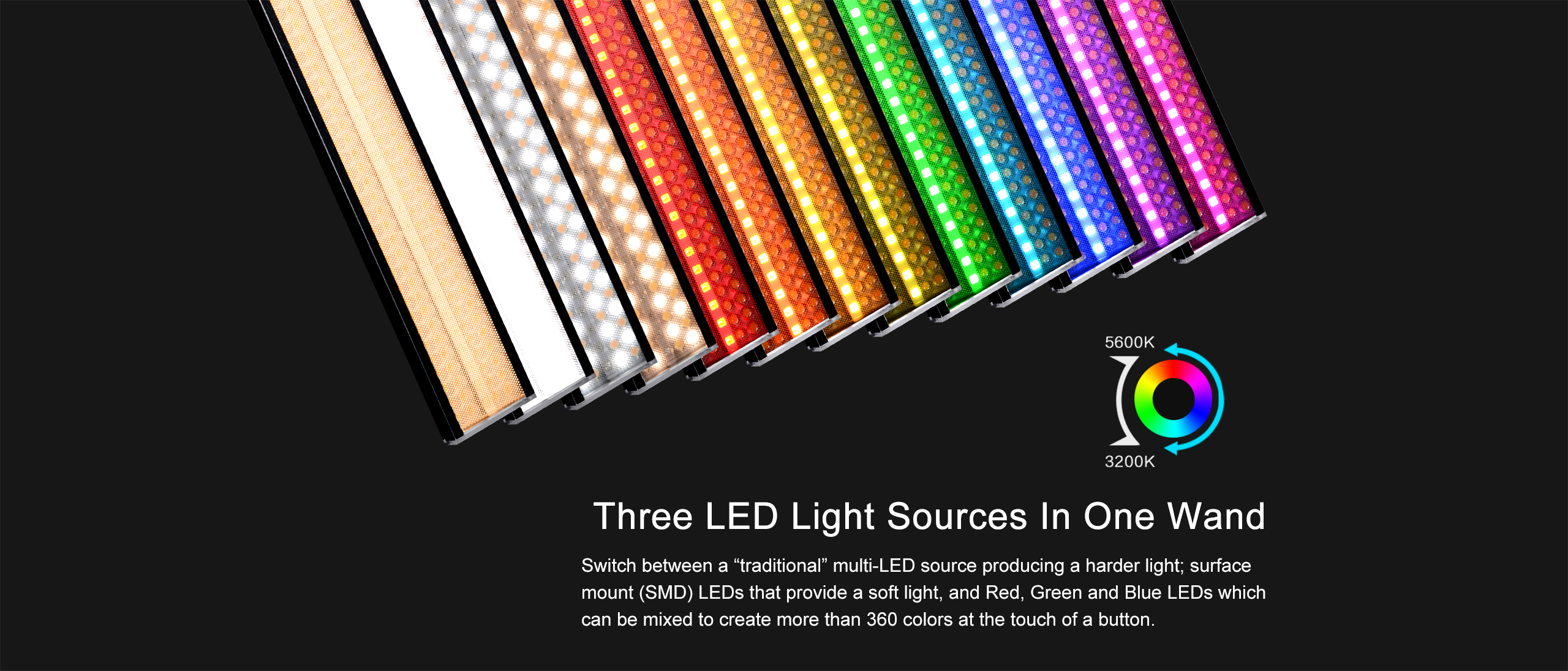 Nanlite MixWand 18 RGB Hard and Soft LED Light Painting Wand Battery Kit