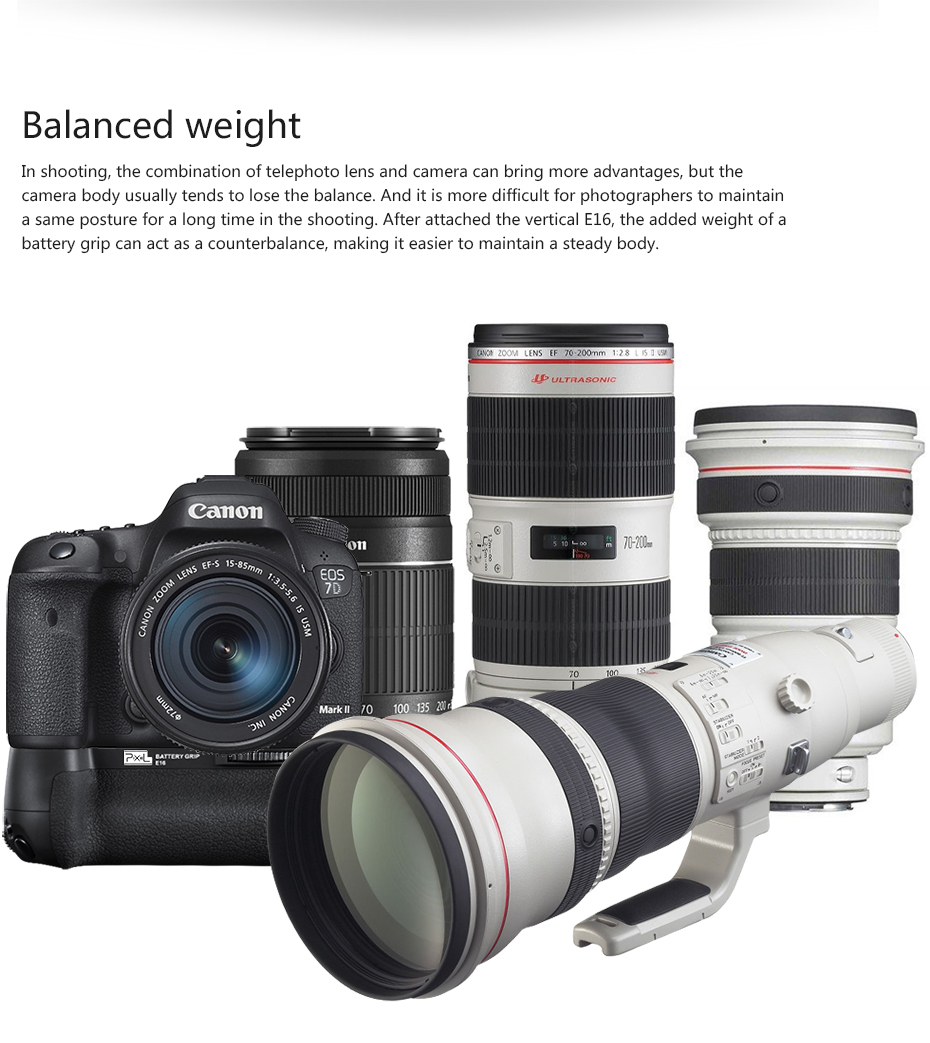 Pixel battery grip E16 for Canon 7D II