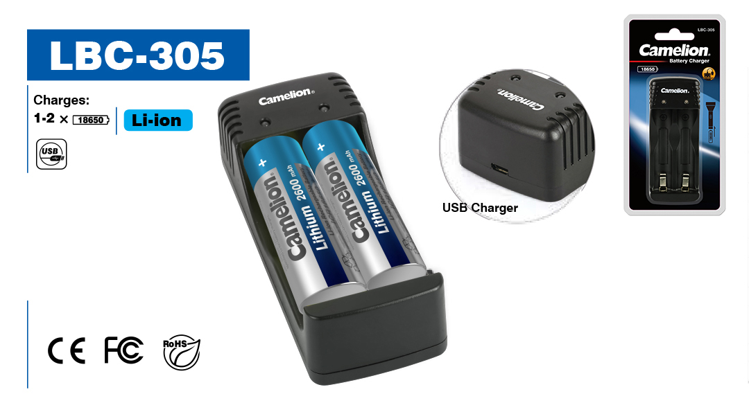 Camelion LBC-305​​​ charger for 18650 Lithium-ion battery