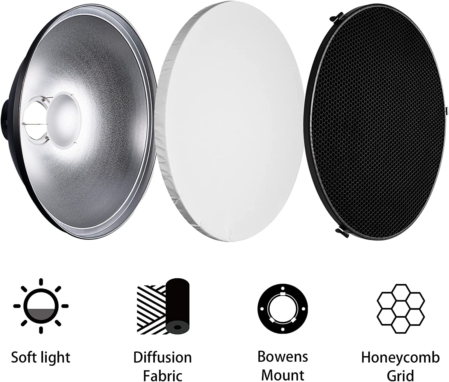 General Beauty Dish Diffuser Reflector with Grid (100)