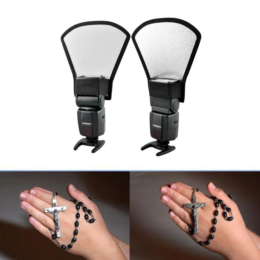 General 15cm x 12.5cm Softbox and Silver/White Reflectors Flash Diffuser Kit