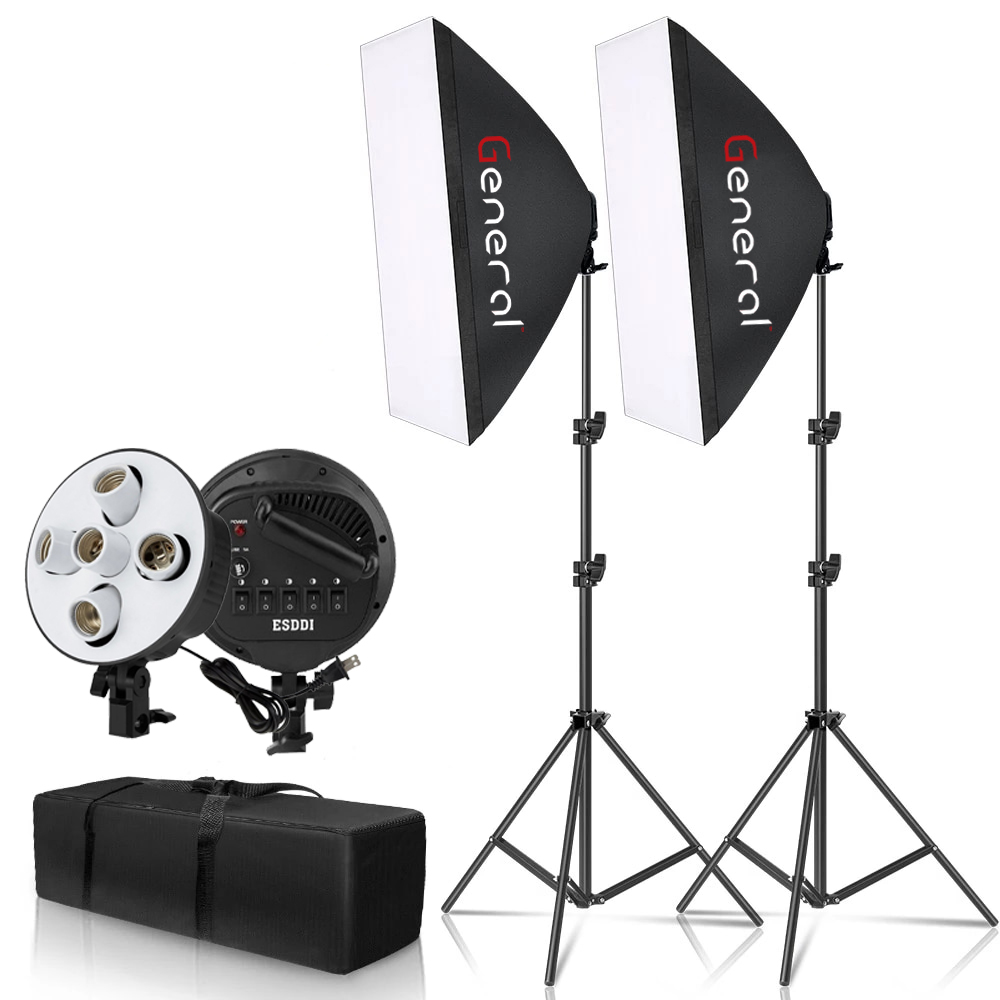 General 4-Light Kit with Background Support System