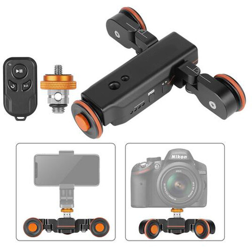 General 3-Wheel Camera Dolly with Motorized Track Rail Slider & Remote