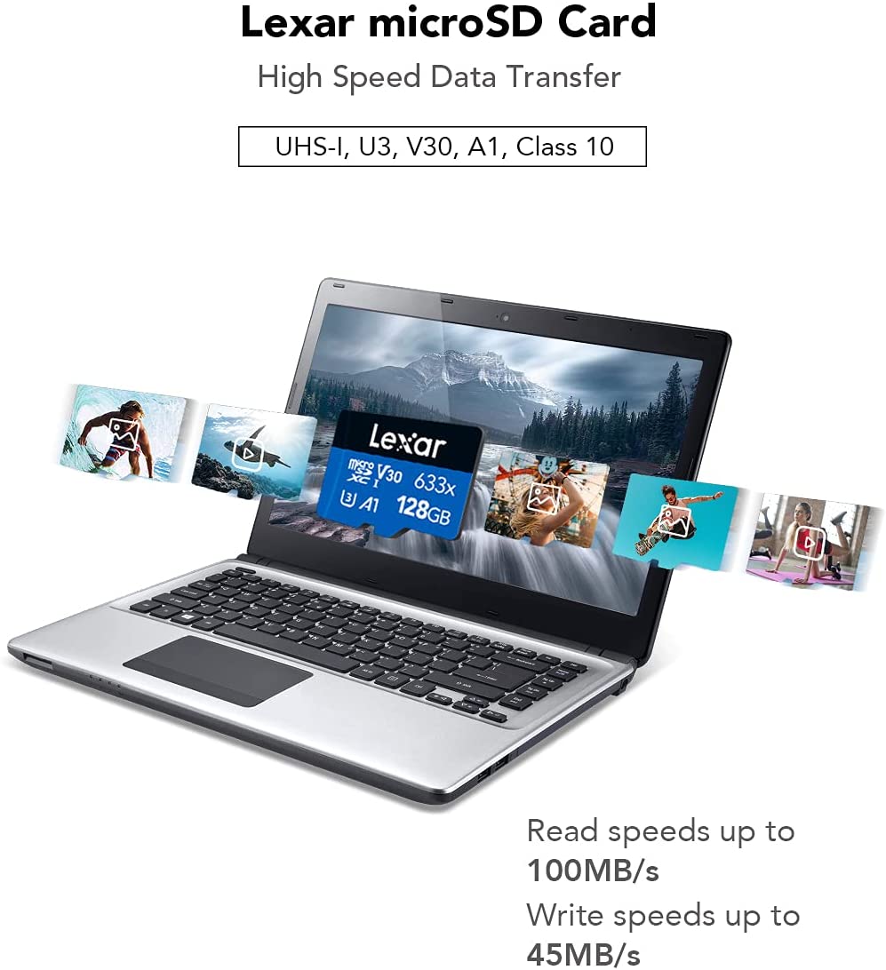 Lexar 128GB High-Performance 633x UHS-I microSDHC Memory Card