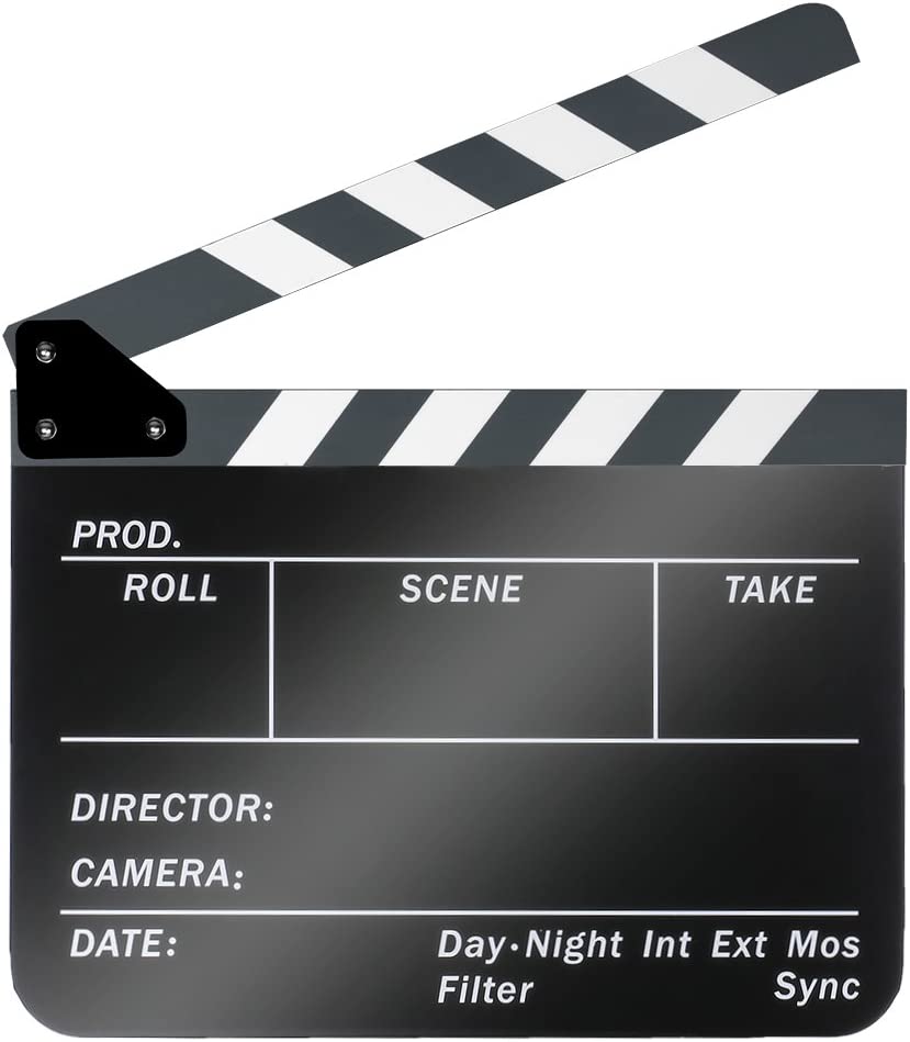 non brand Acrylic Plastic 25x30cm Dry Erase Director's Film Movie Clapboard (Black)