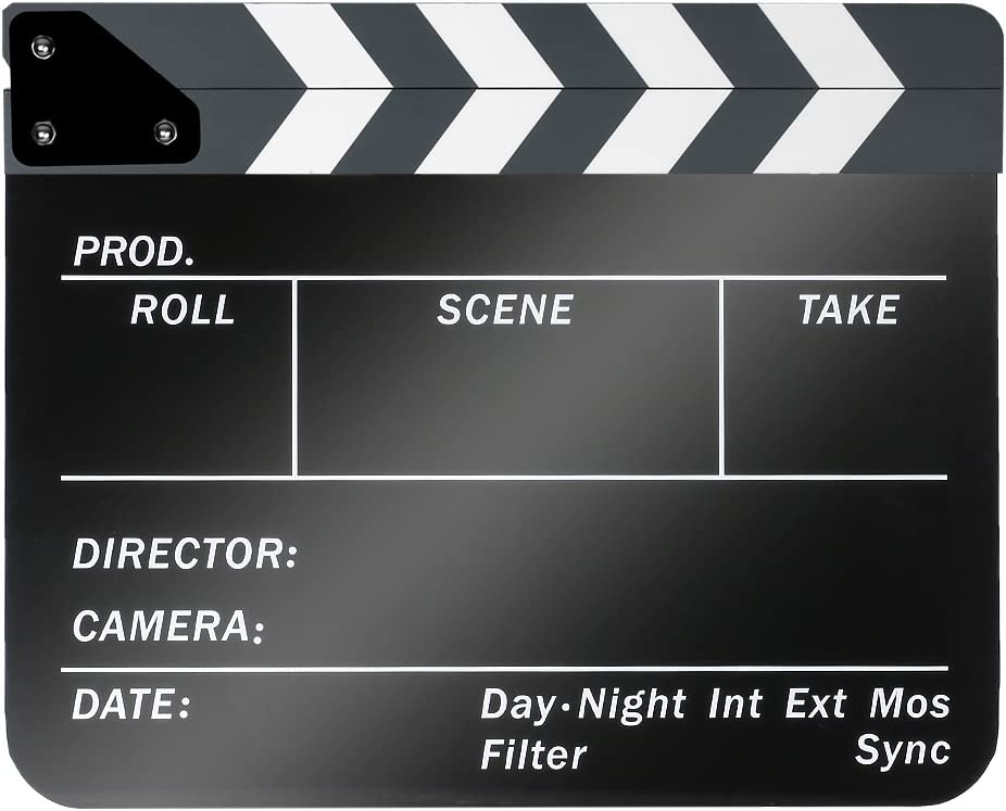 non brand Acrylic Plastic 25x30cm Dry Erase Director's Film Movie Clapboard (Black)