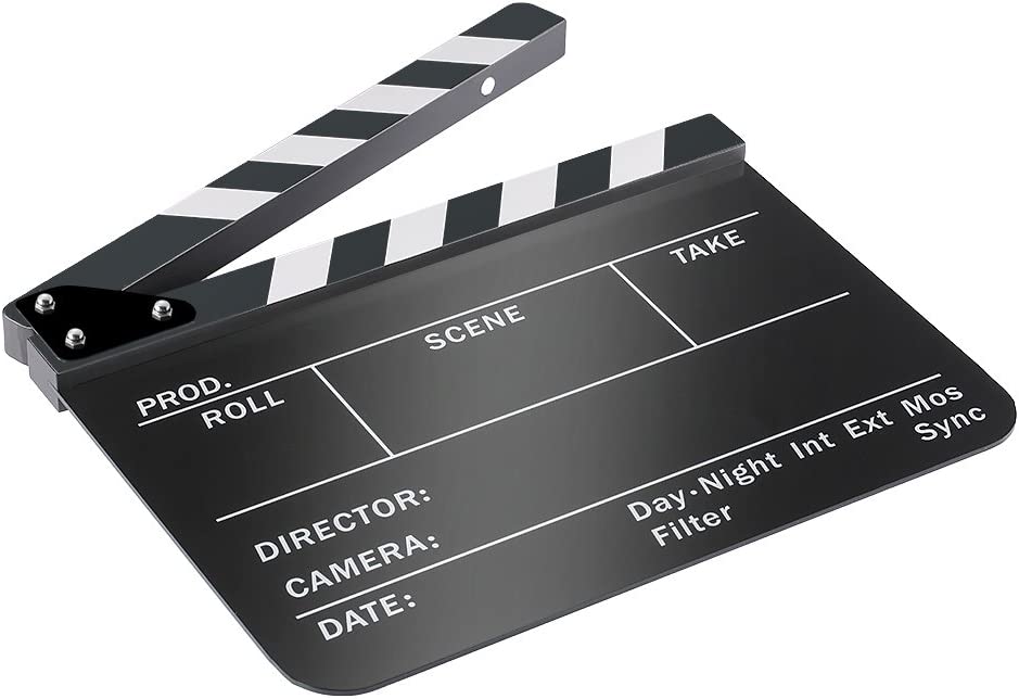 non brand Acrylic Plastic 25x30cm Dry Erase Director's Film Movie Clapboard (Black)