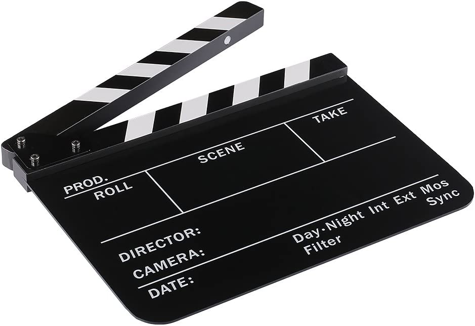 non brand Acrylic Plastic 25x30cm Dry Erase Director's Film Movie Clapboard (Black)