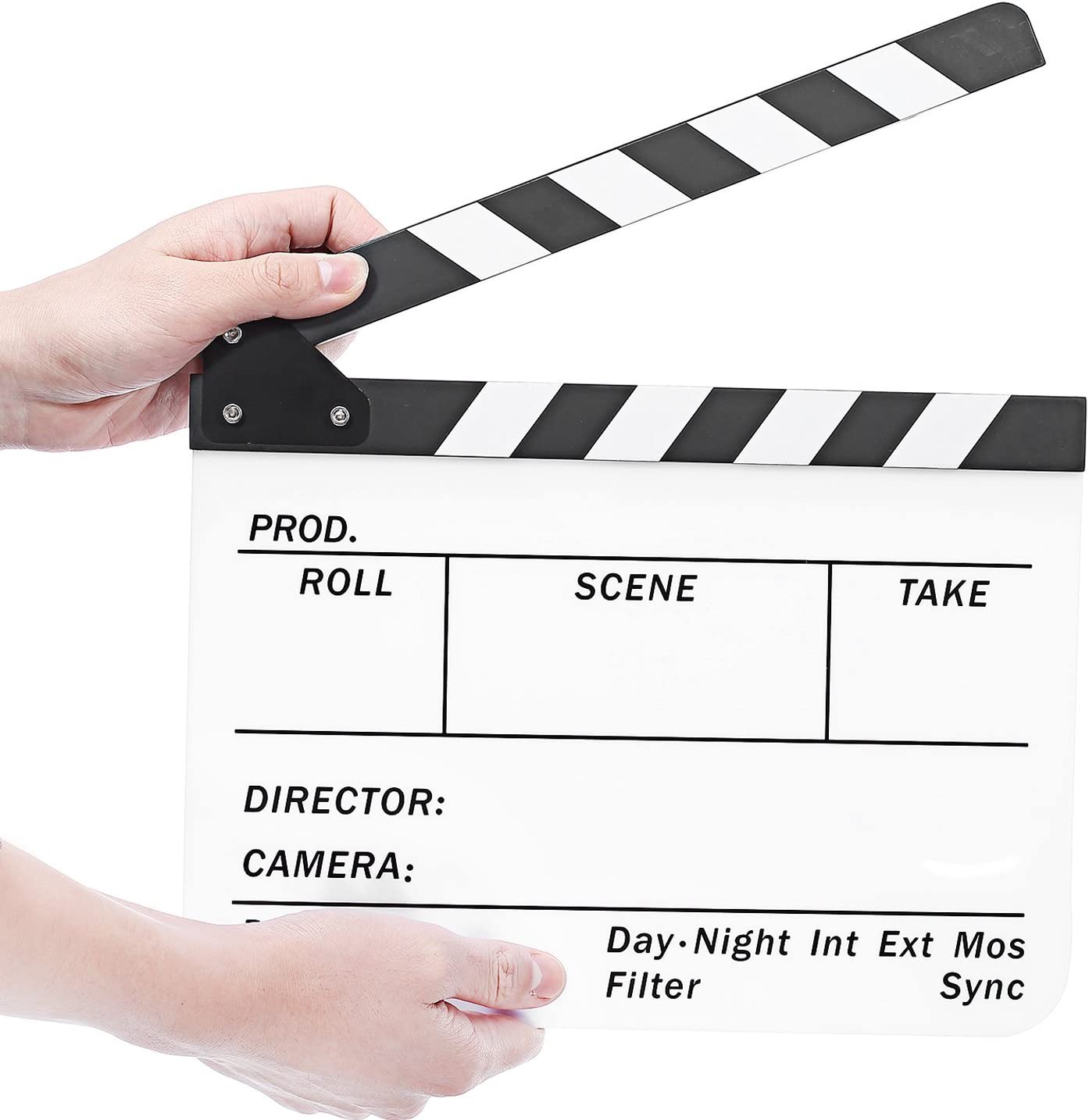 non brand Acrylic Plastic 25x30cm Dry Erase Director's Film Movie Clapboard (White)
