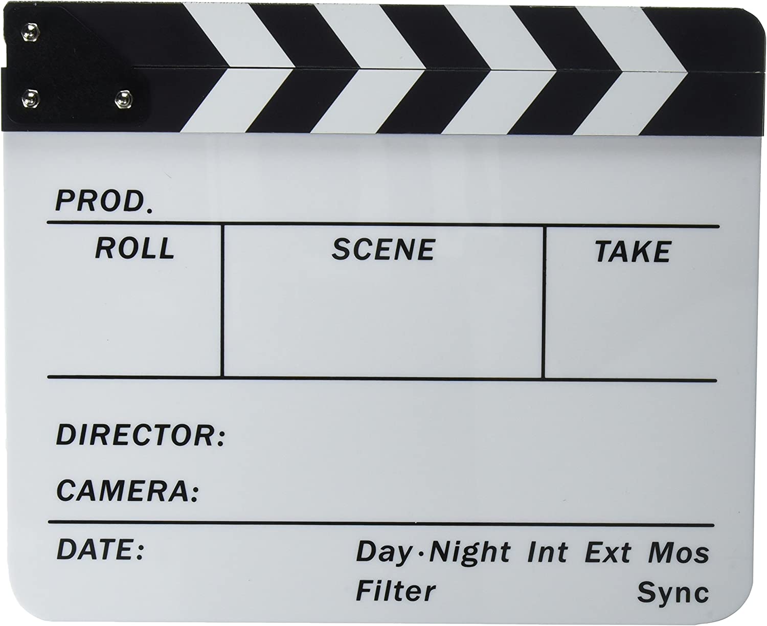 non brand Acrylic Plastic 25x30cm Dry Erase Director's Film Movie Clapboard (White)
