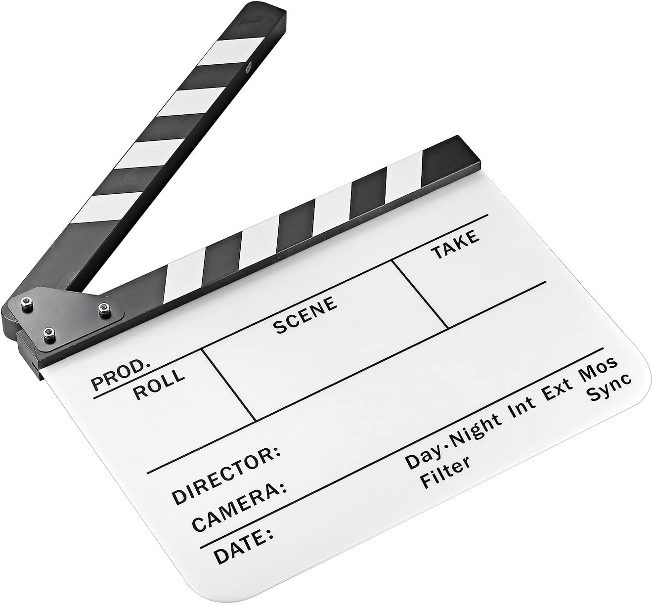 non brand Acrylic Plastic 25x30cm Dry Erase Director's Film Movie Clapboard (White)