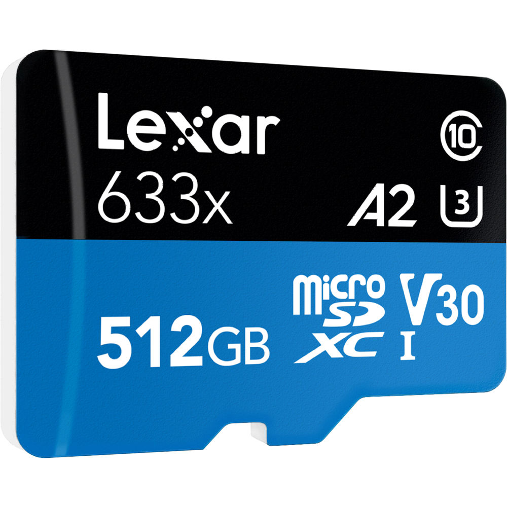 Lexar 512GB High-Performance 633x UHS-I microSDHC Memory Card with SD Adapter