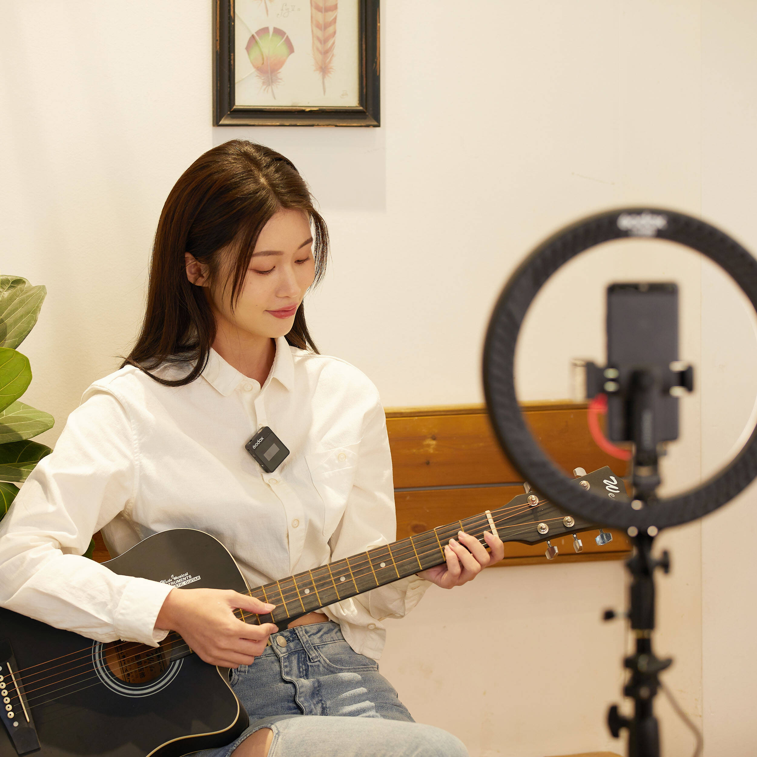 Godox MoveLink II M2 Compact 2-Person Wireless Microphone System for Cameras & Smartphones with 3.5mm (2.4 GHz, Black)