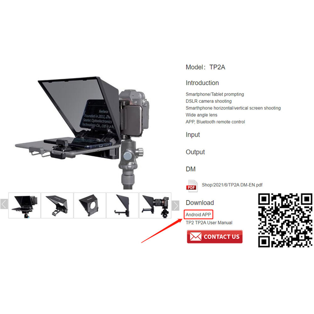FeelWorld TP2A Portable Teleprompter for Smartphone/Tablet/DSLR (8") - Image 24