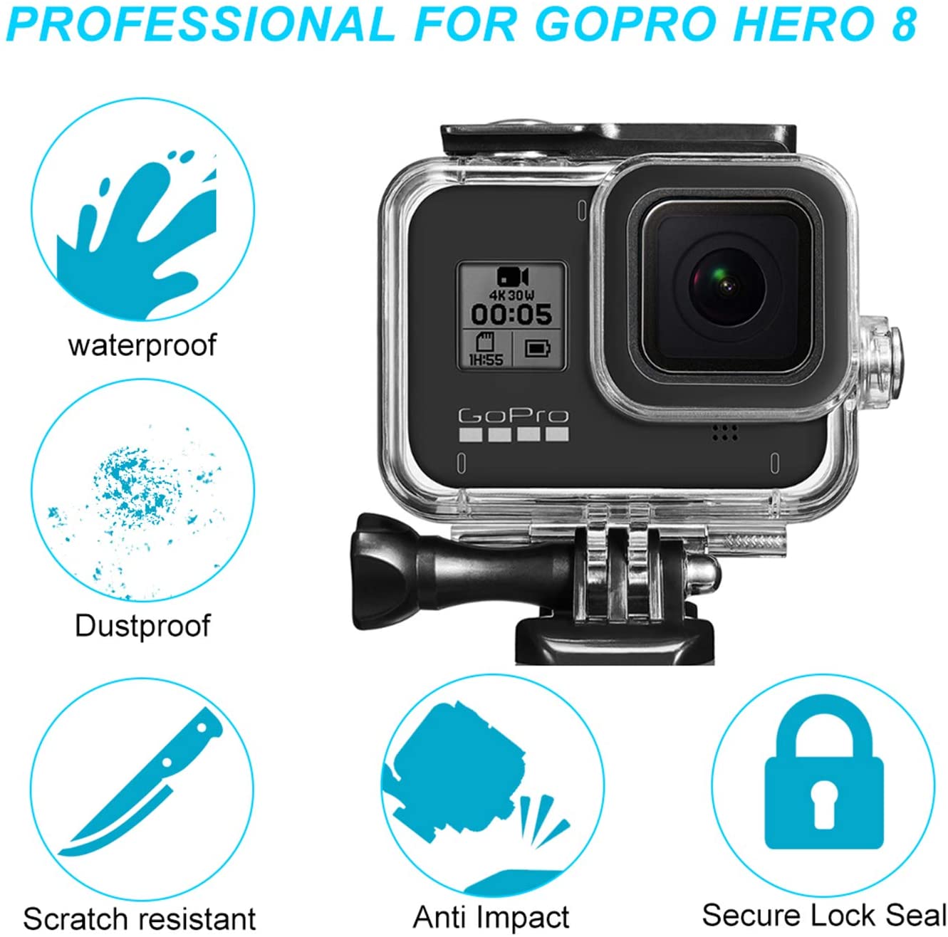 Protective Housing Case Shell Bracket for Gopro Hero 8 - Image 4