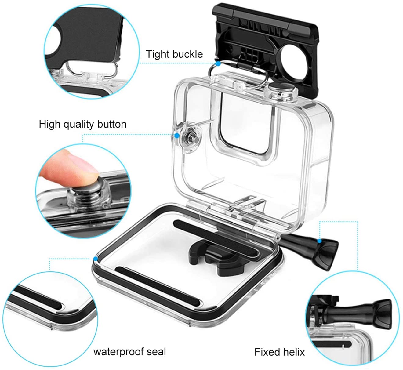 Protective Housing Case Shell Bracket for Gopro Hero 8 - Image 8
