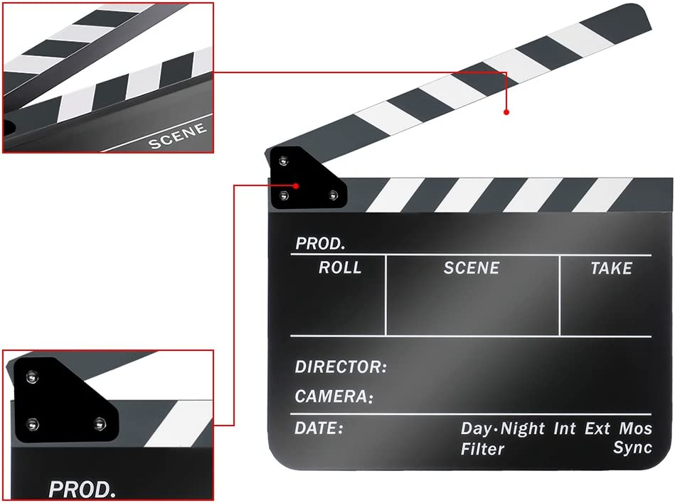 non brand Acrylic Plastic 25x30cm Dry Erase Director's Film Movie Clapboard - Image 3