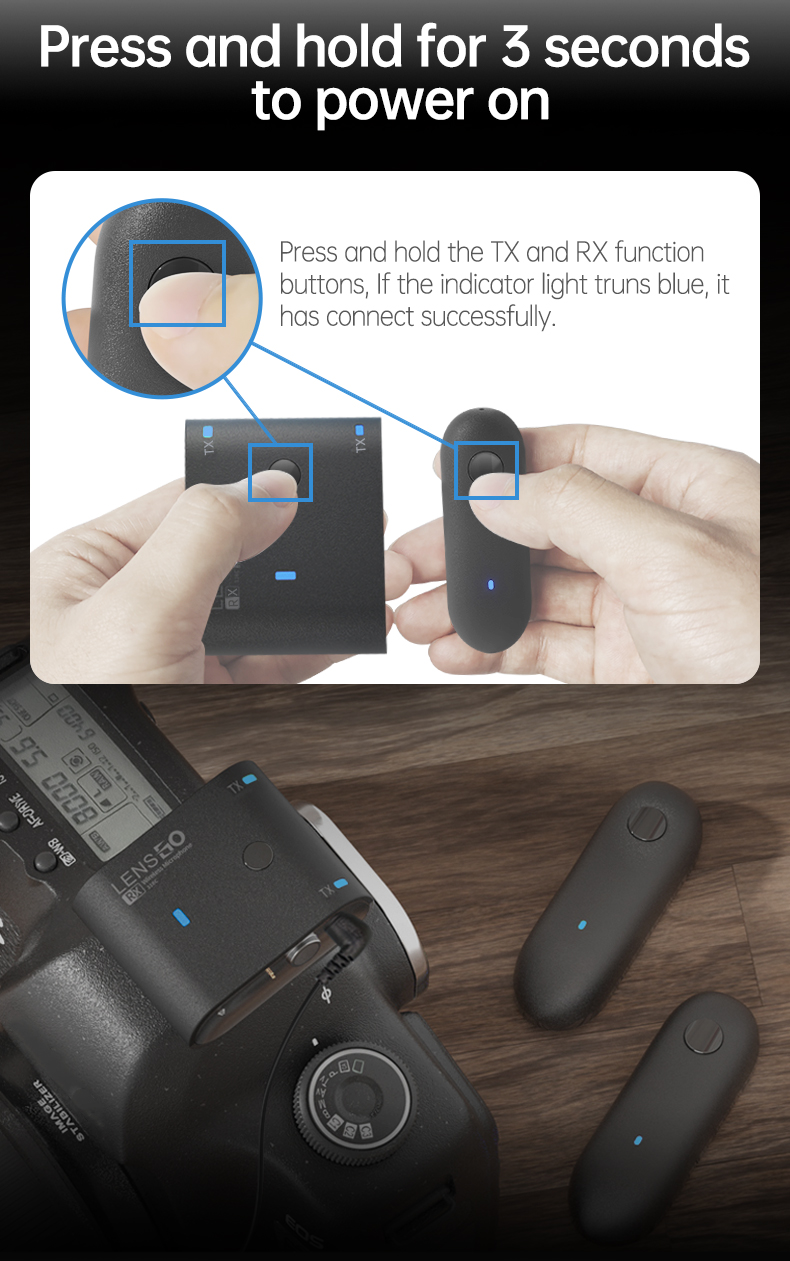 LENSGO 318C II 2.4GHz Dual Clip on Wireless Lavalier Microphone - Image 5
