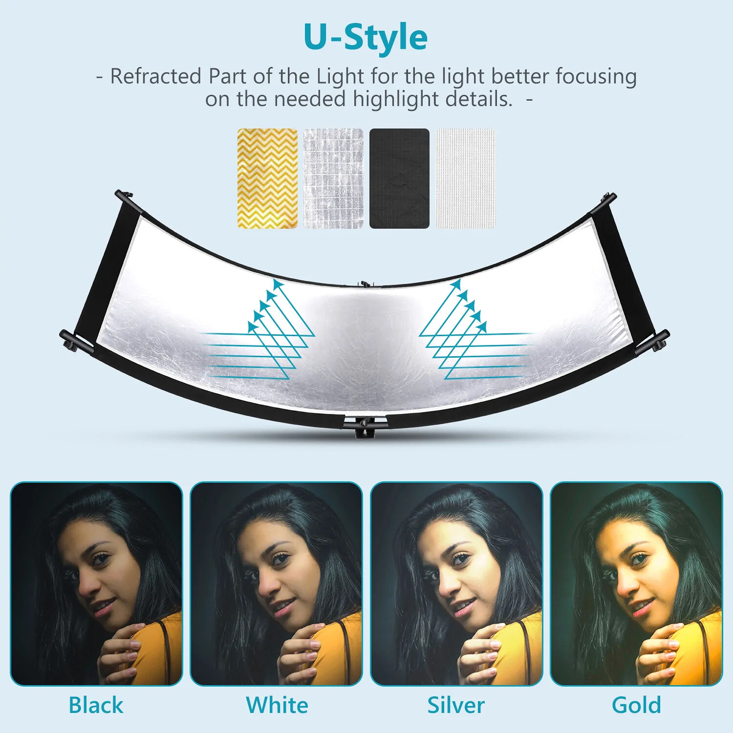 general Neewer Clamshell Light Reflector Diffuser with Carry Bag (180 x 60cm) - Image 4