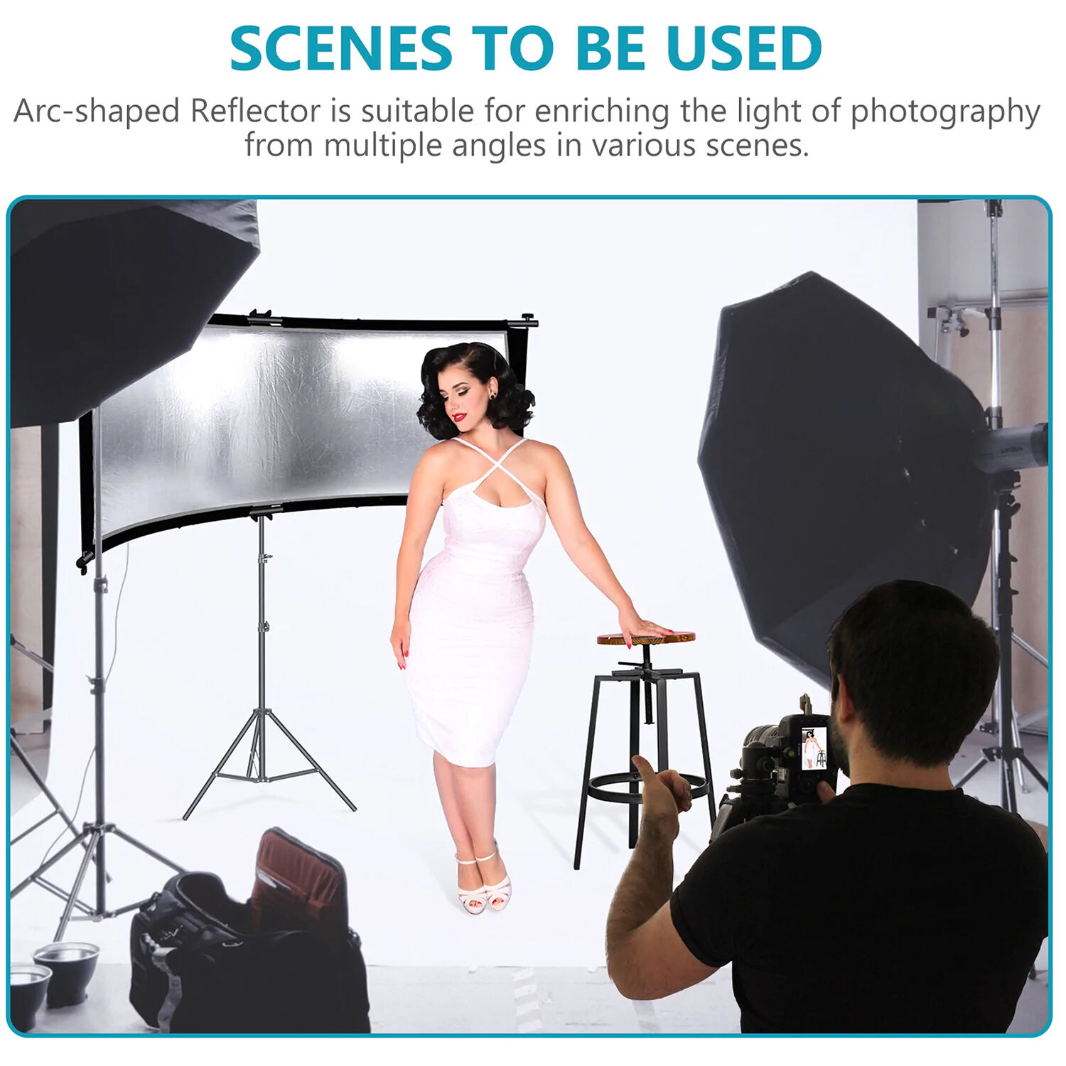 general Neewer Clamshell Light Reflector Diffuser with Carry Bag (180 x 60cm) - Image 6