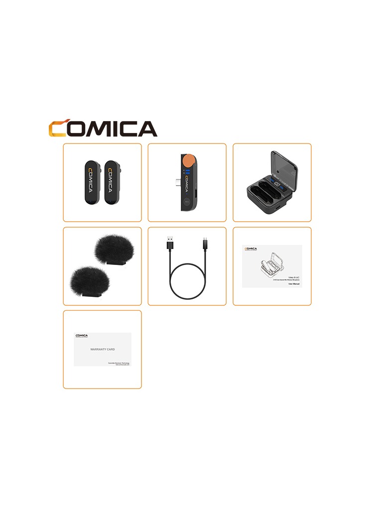 Comica Vimo S-UC Dual Mini Wireless Microphone Type C BLACK - Image 3